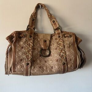 Isabella Fiore Tan Braided Shoulder Bag